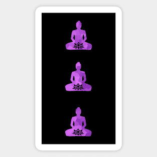 LOTUS Yoga Pose Purple Magnet